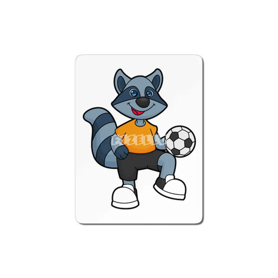 Racoon as Soccer player with Soccer ball MDF Tablo