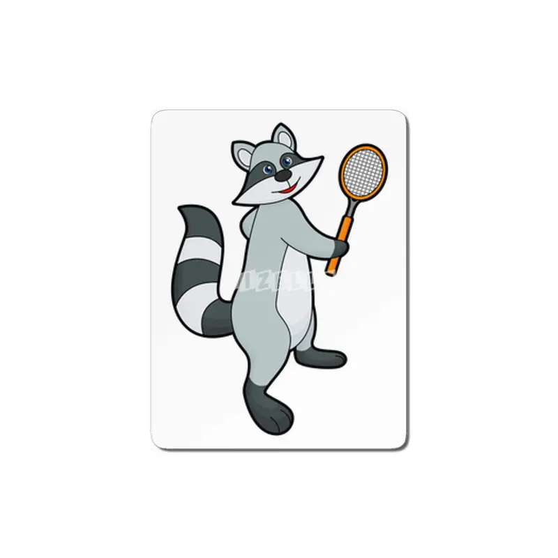 Racoon as Tennis player with Tennis racket MDF Tablo