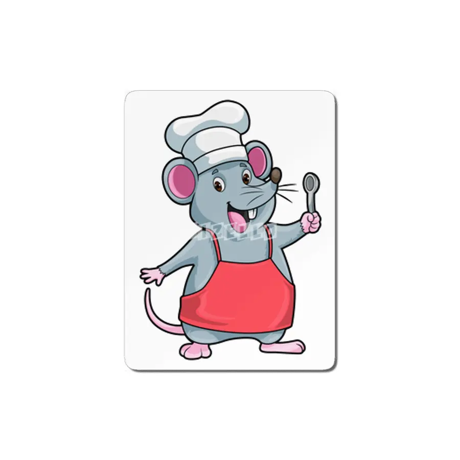 Rat as Chef with Cooking apron & Wooden spoon MDF Tablo