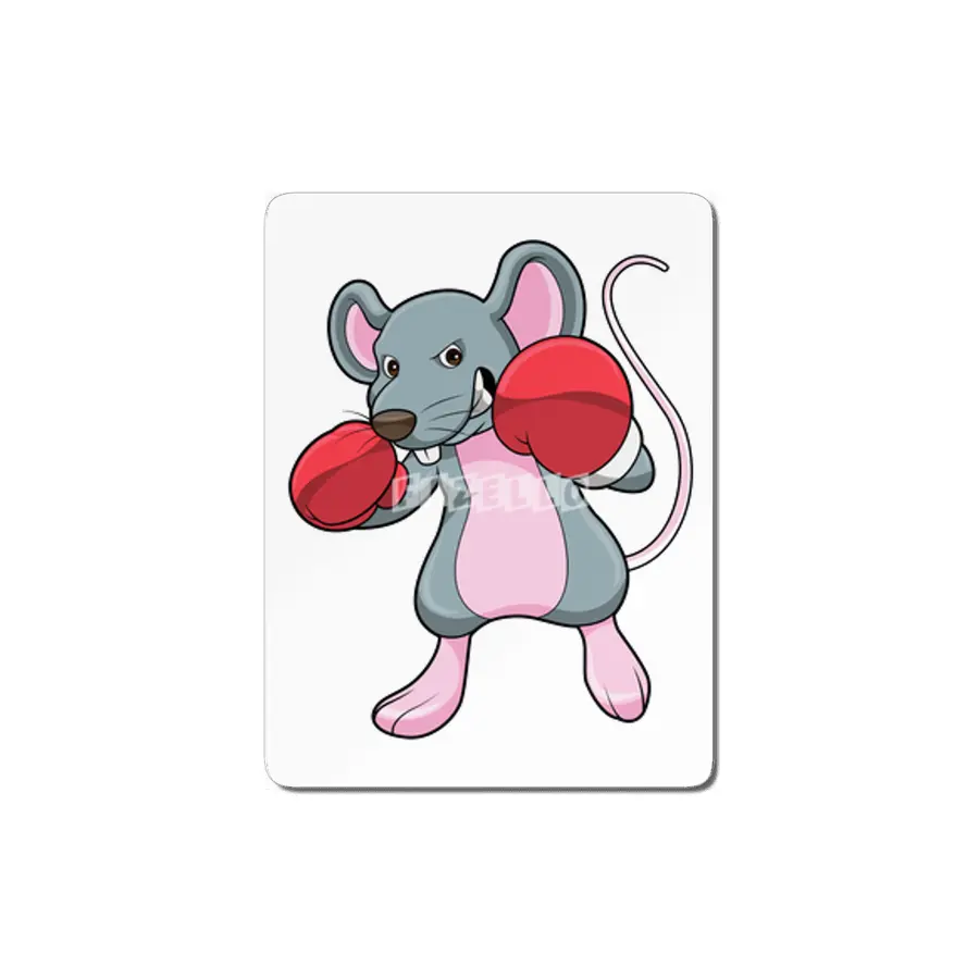 Rat at Boxing with Boxing gloves MDF Tablo