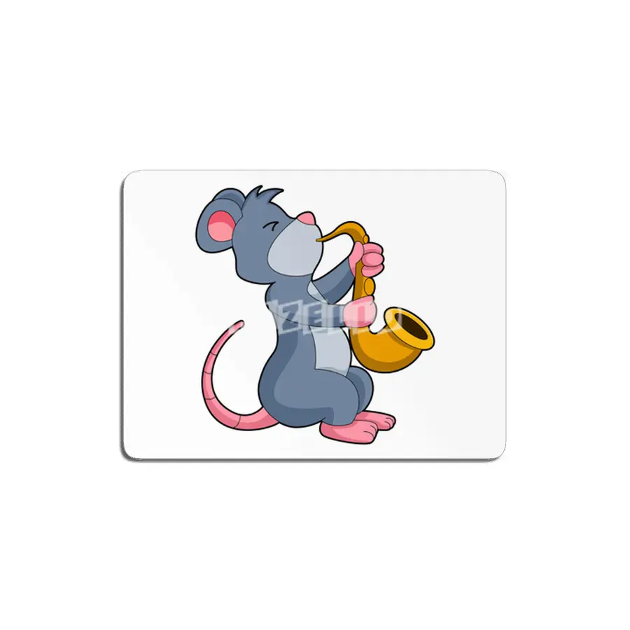 Rat at Music with Saxophone MDF Tablo