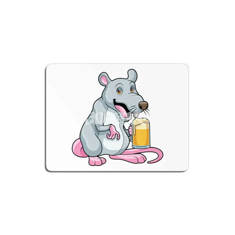 Rat with Glass of Beer MDF Tablo