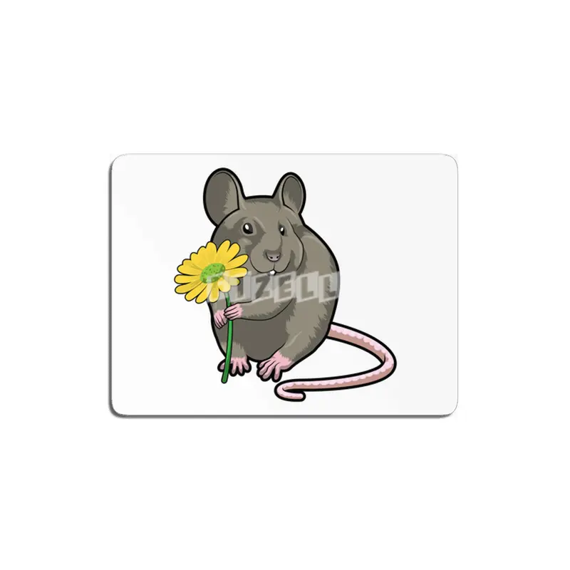 Rat with yellow Flower MDF Tablo
