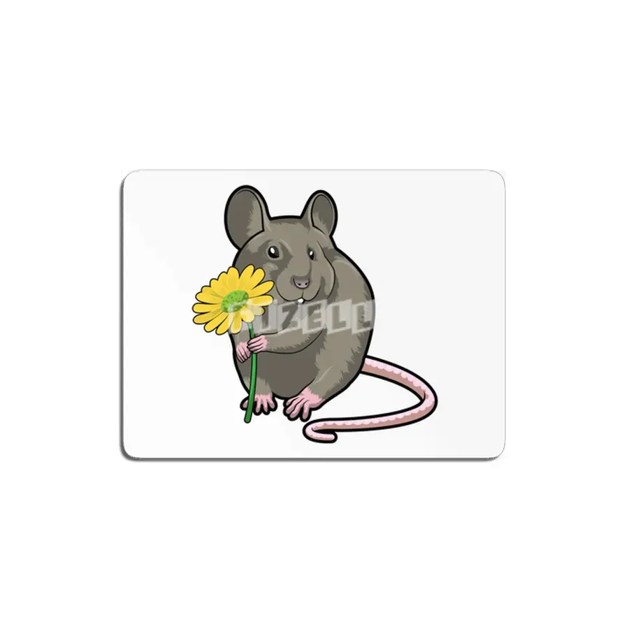 Rat with yellow Flower MDF Tablo