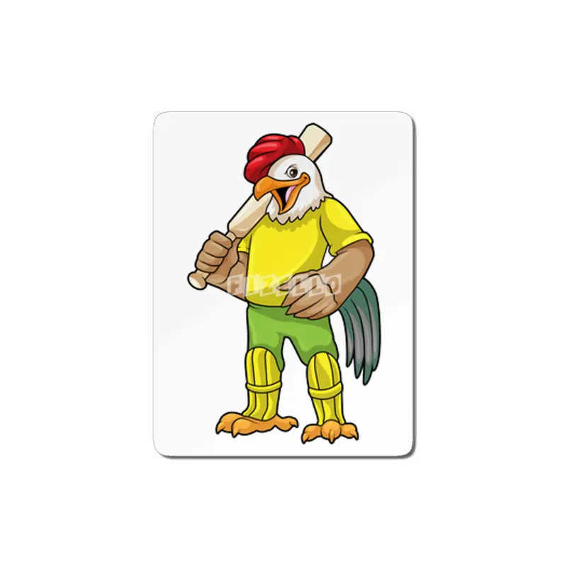 Rooster as Batsman with Cricket bat MDF Tablo