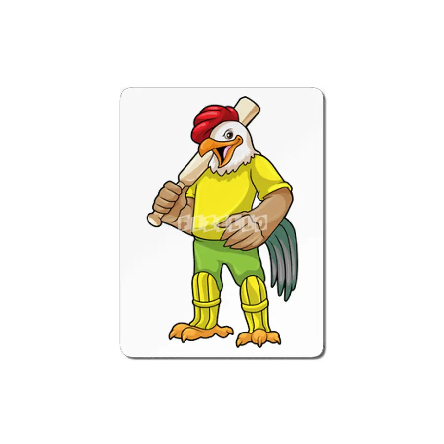 Rooster as Batsman with Cricket bat MDF Tablo