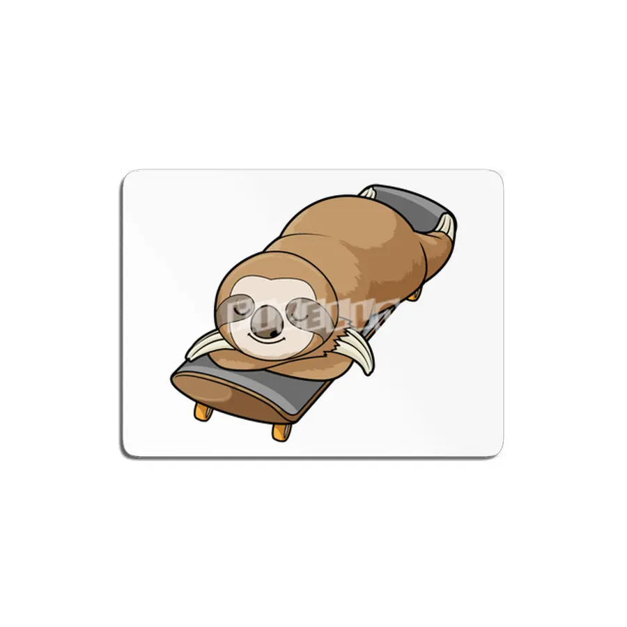Sloth at Sleeping with Skateboard MDF Tablo