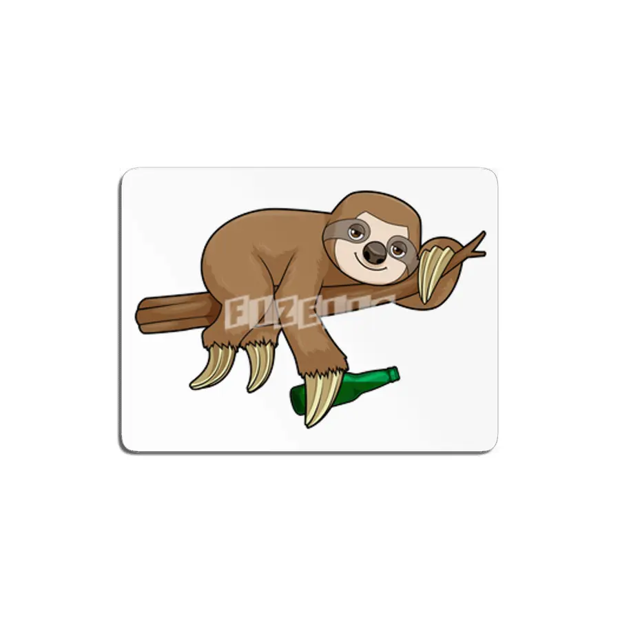 Sloth on Branch with Bottle Beer MDF Tablo