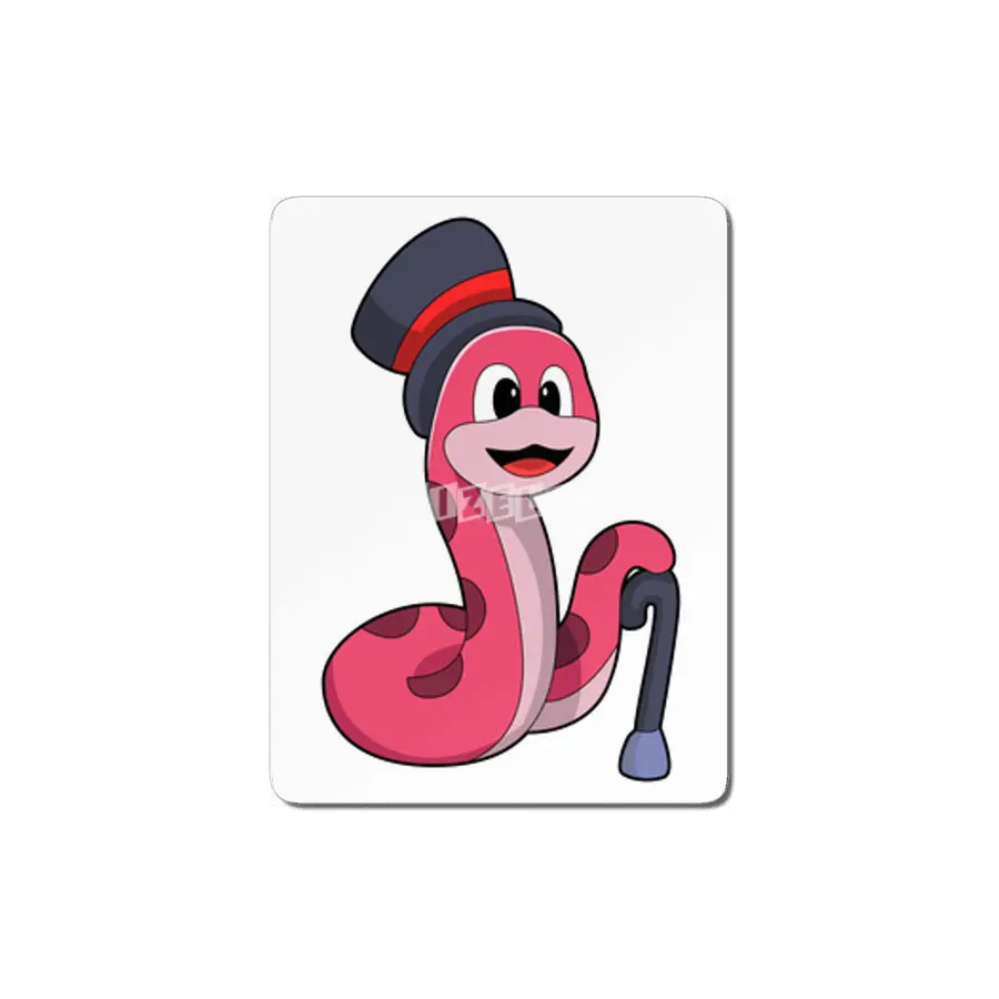 Snake as Gentleman with Hat & Walking stick MDF Tablo