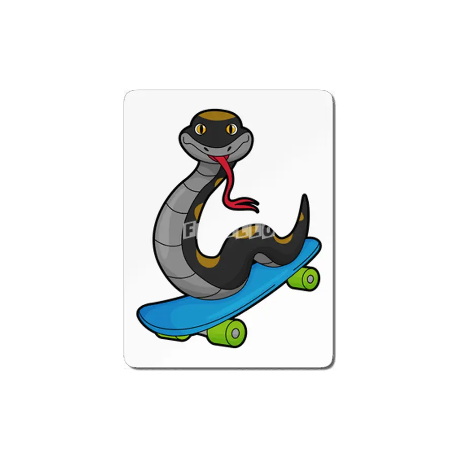 Snake as Skater with Skateboard MDF Tablo