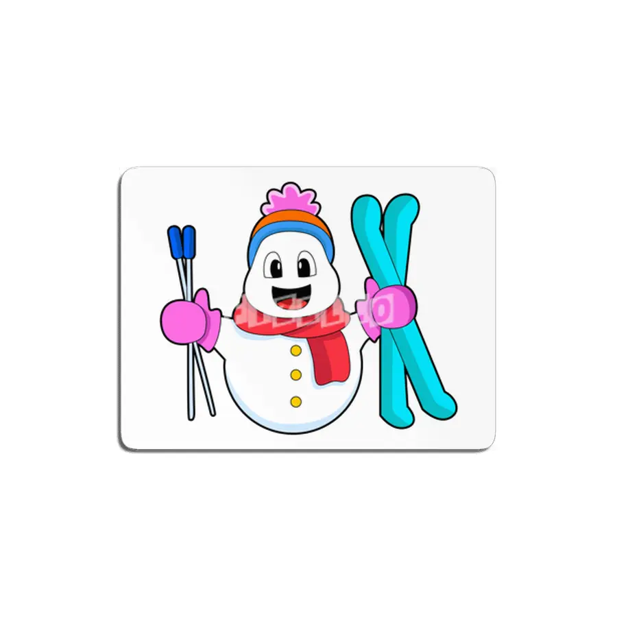 Snowman as Skier with Ski MDF Tablo