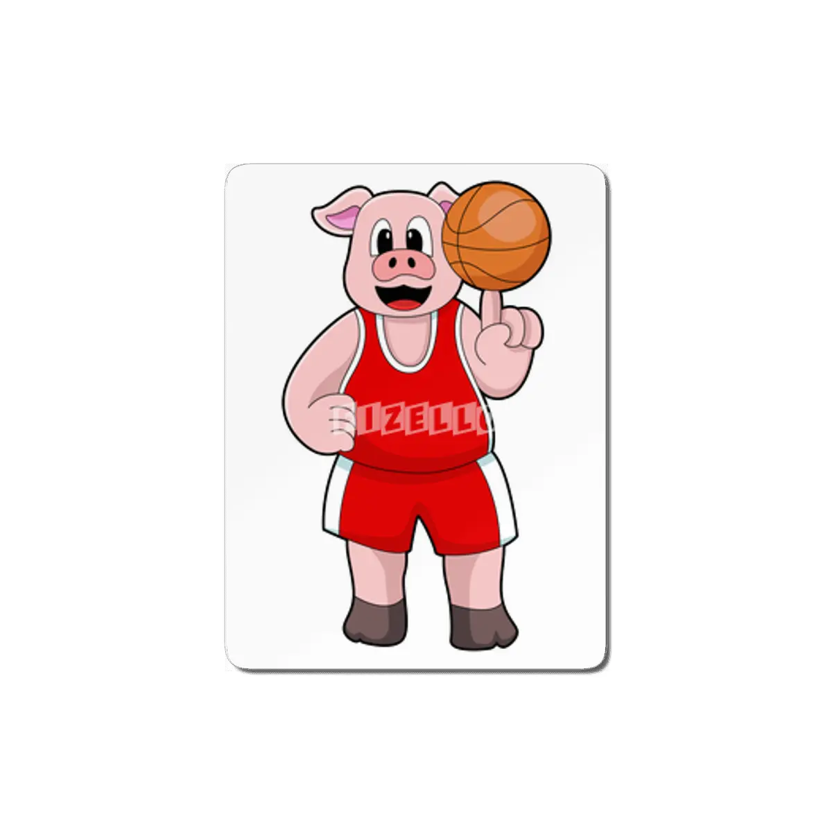 Pig at Basketball Sports MDF Tablo