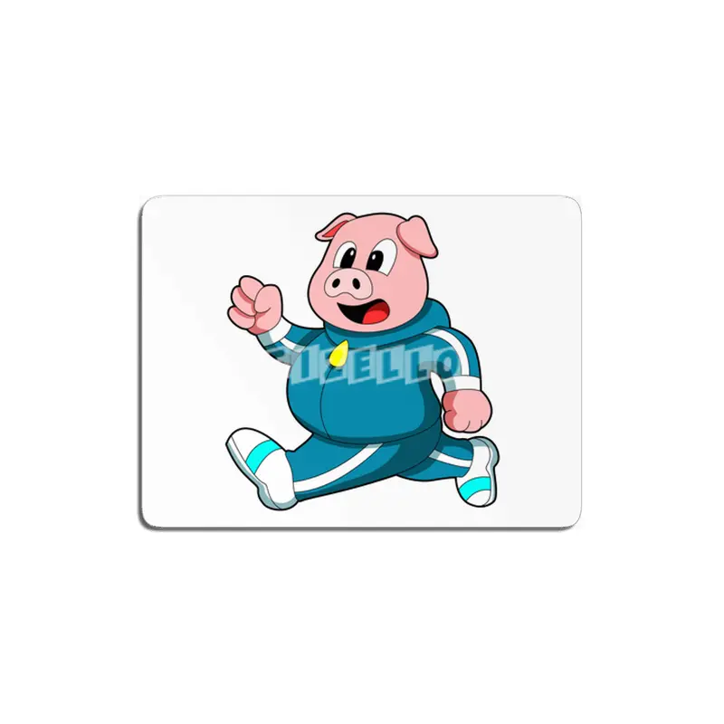 Pig at Fitness - Jogging with Jogging suit MDF Tablo