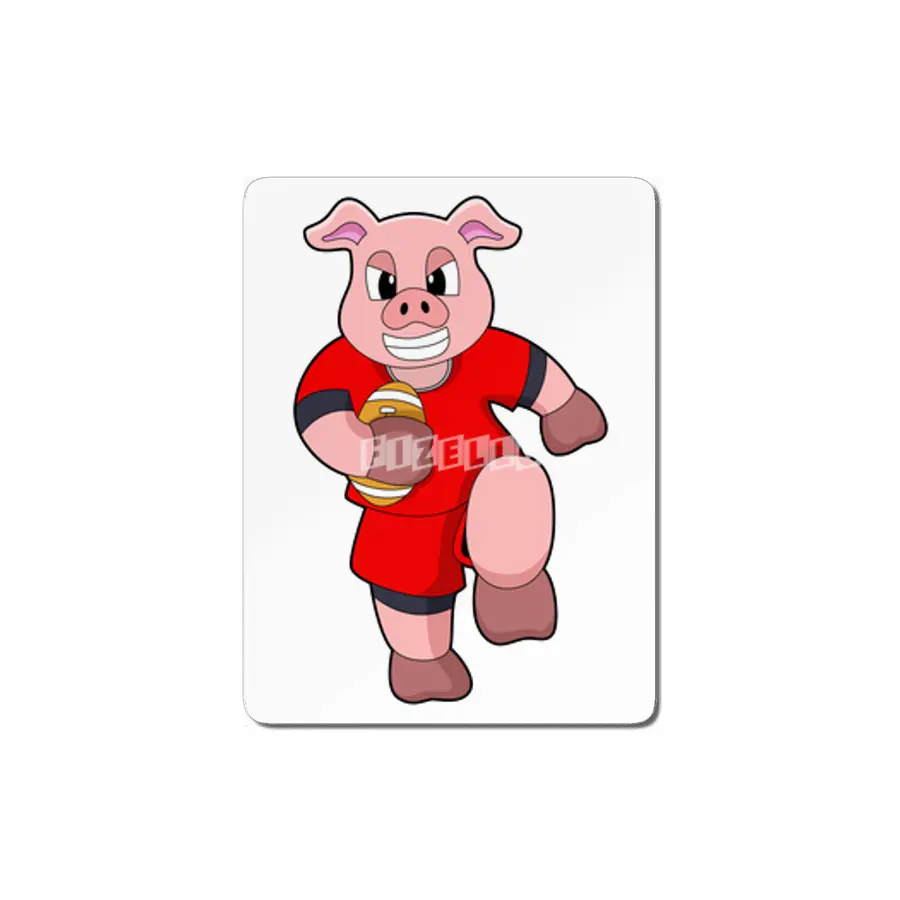 Pig at Football Sports MDF Tablo