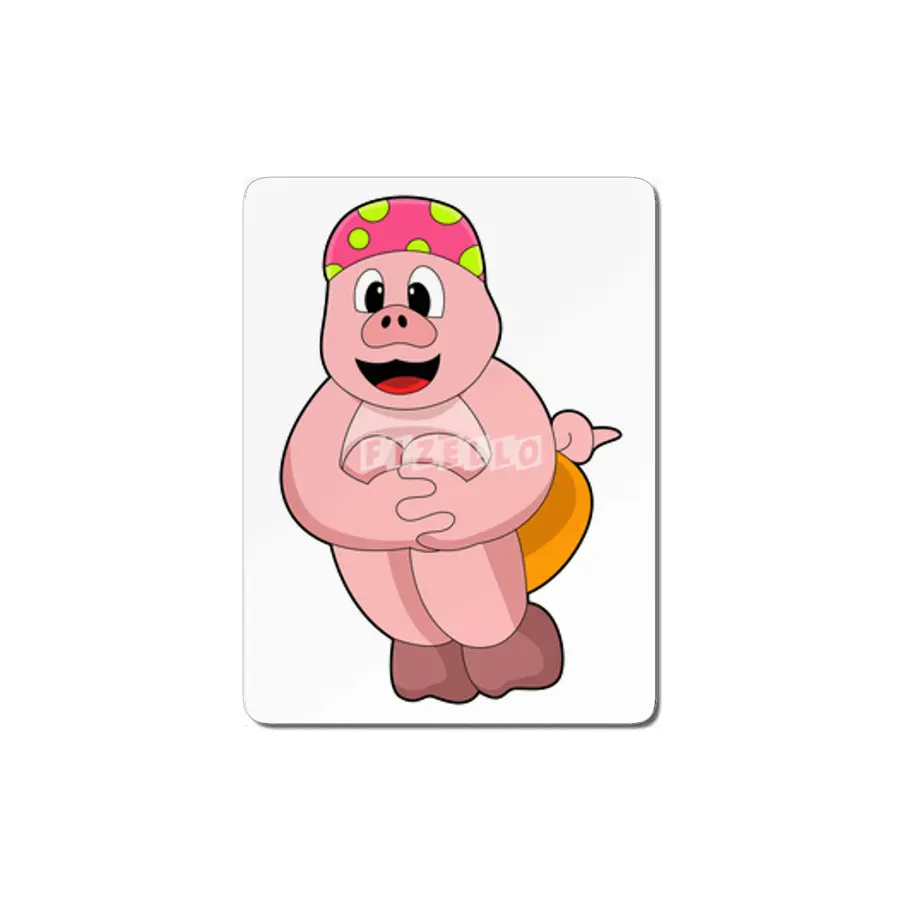 Pig at Jumping into Water MDF Tablo
