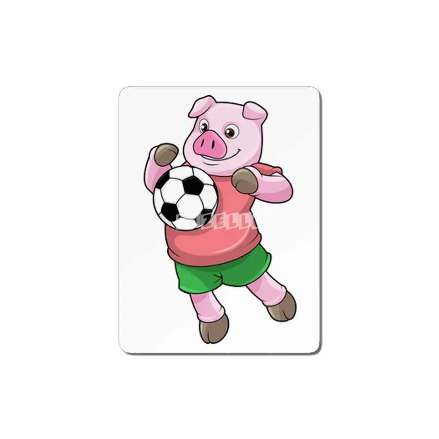Pig at Soccer Sports MDF Tablo