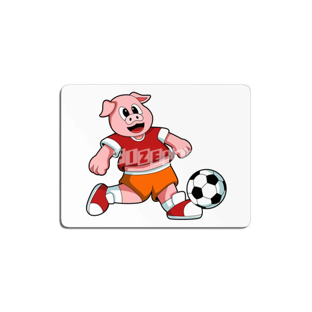 Pig at Sports with Soccer MDF Tablo