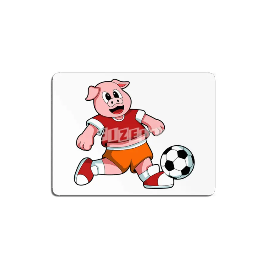 Pig at Sports with Soccer MDF Tablo