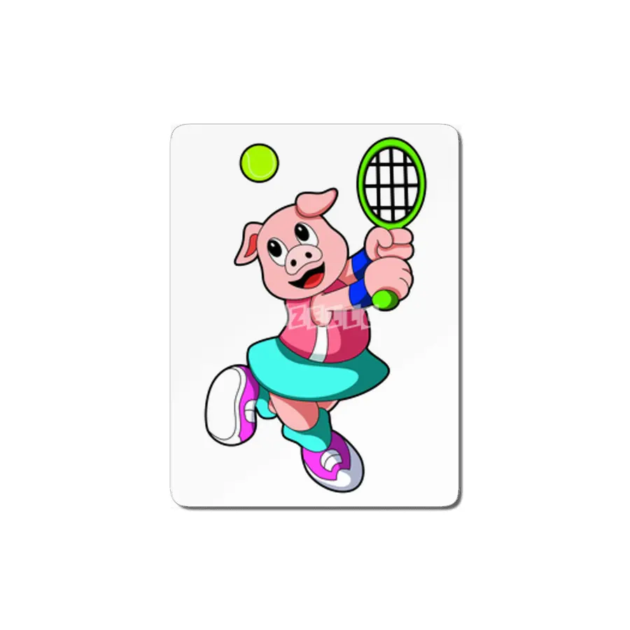 Pig at Tennis with Tennis racket & Skirt MDF Tablo