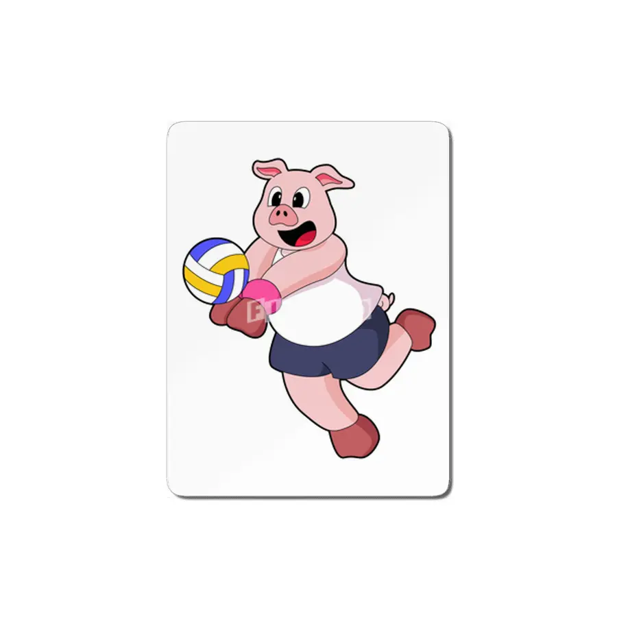 Pig at Volleyball Sports MDF Tablo