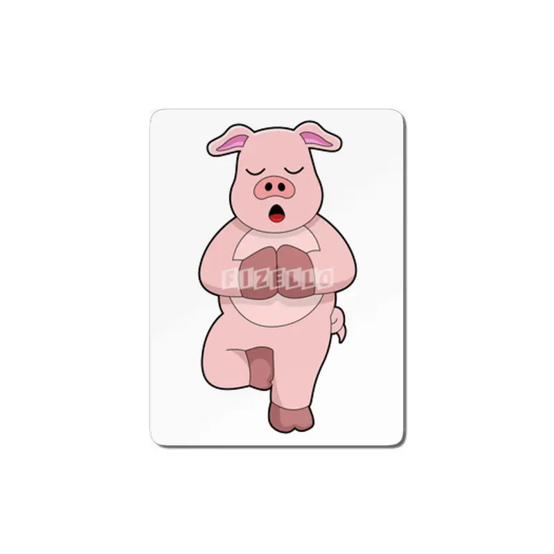 Pig at Yoga on a Leg MDF Tablo