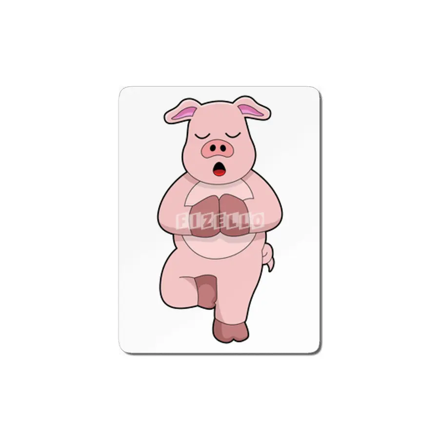 Pig at Yoga on a Leg MDF Tablo