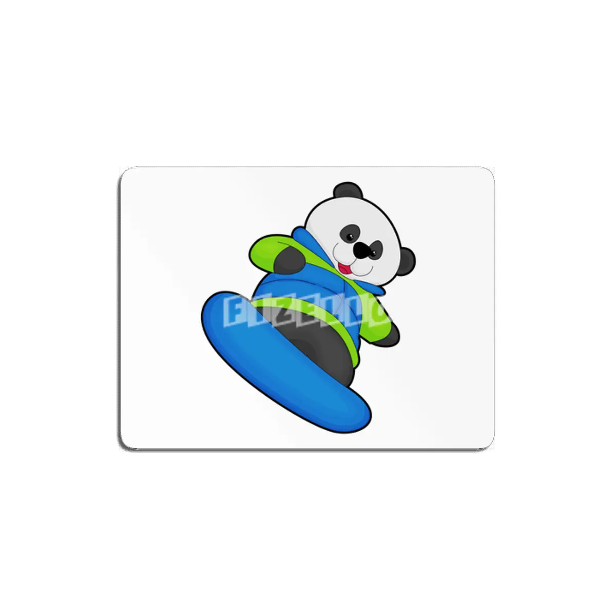 Panda as Snowboarder with Snowboard MDF Tablo