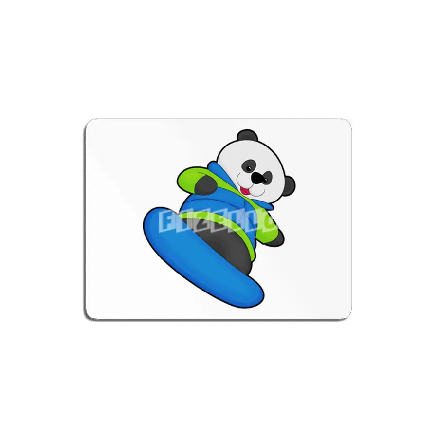Panda as Snowboarder with Snowboard MDF Tablo