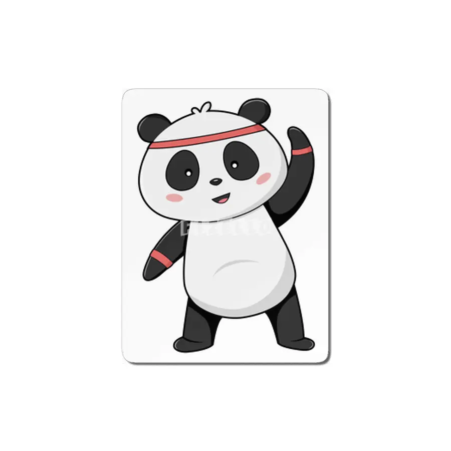 Panda at Fitness with Headband & Sweatband MDF Tablo