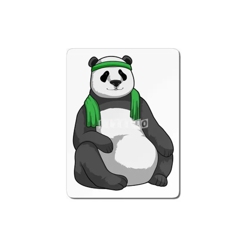 Panda at Fitness with Towel MDF Tablo