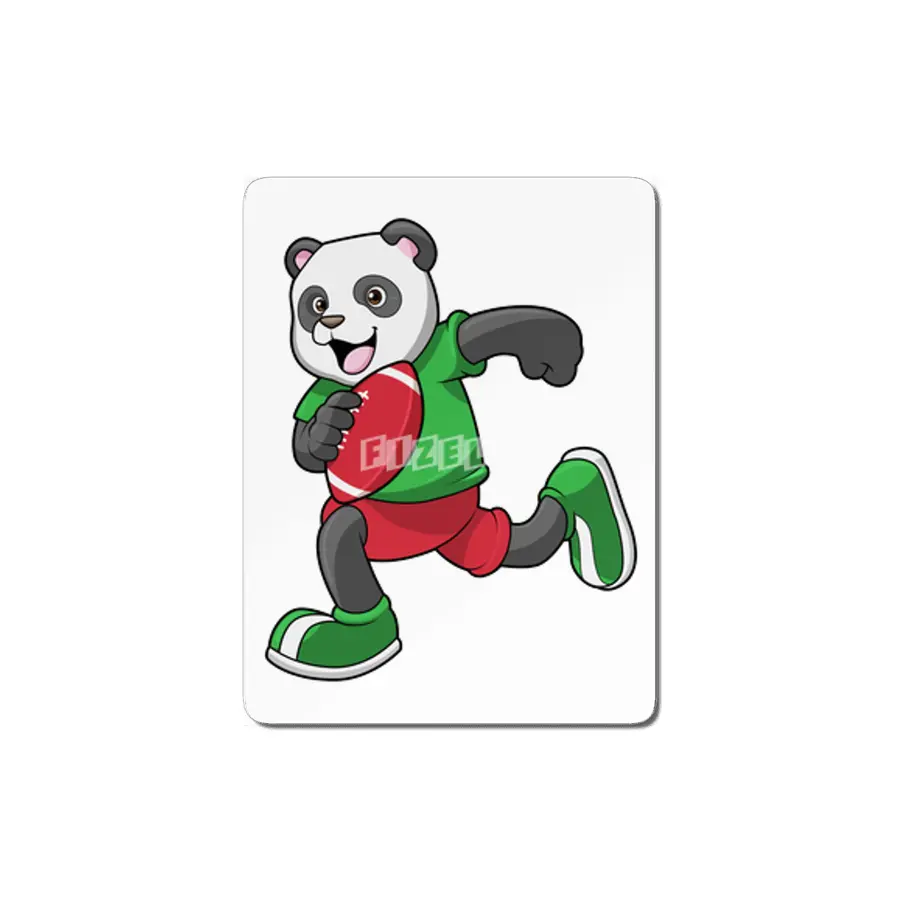 Panda at Football with Equipment MDF Tablo
