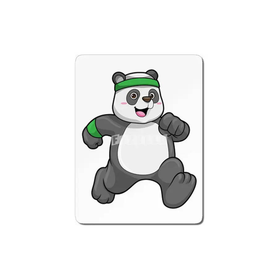Panda at Jogging with Headband & Sweatband MDF Tablo