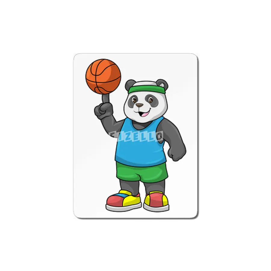 Panda at Sports with Basketball MDF Tablo