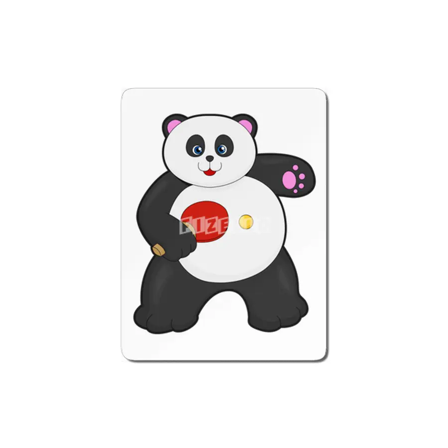 Panda at Table tennis with Table tennis racket MDF Tablo