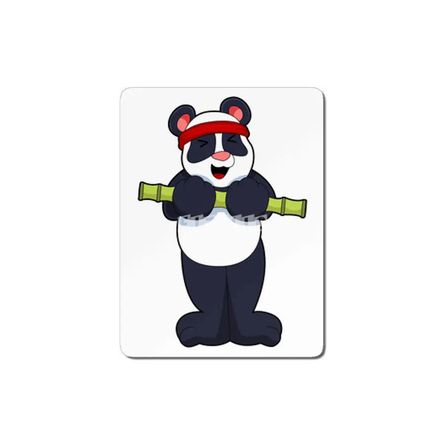 Panda at Work out with Bamboo Weight MDF Tablo