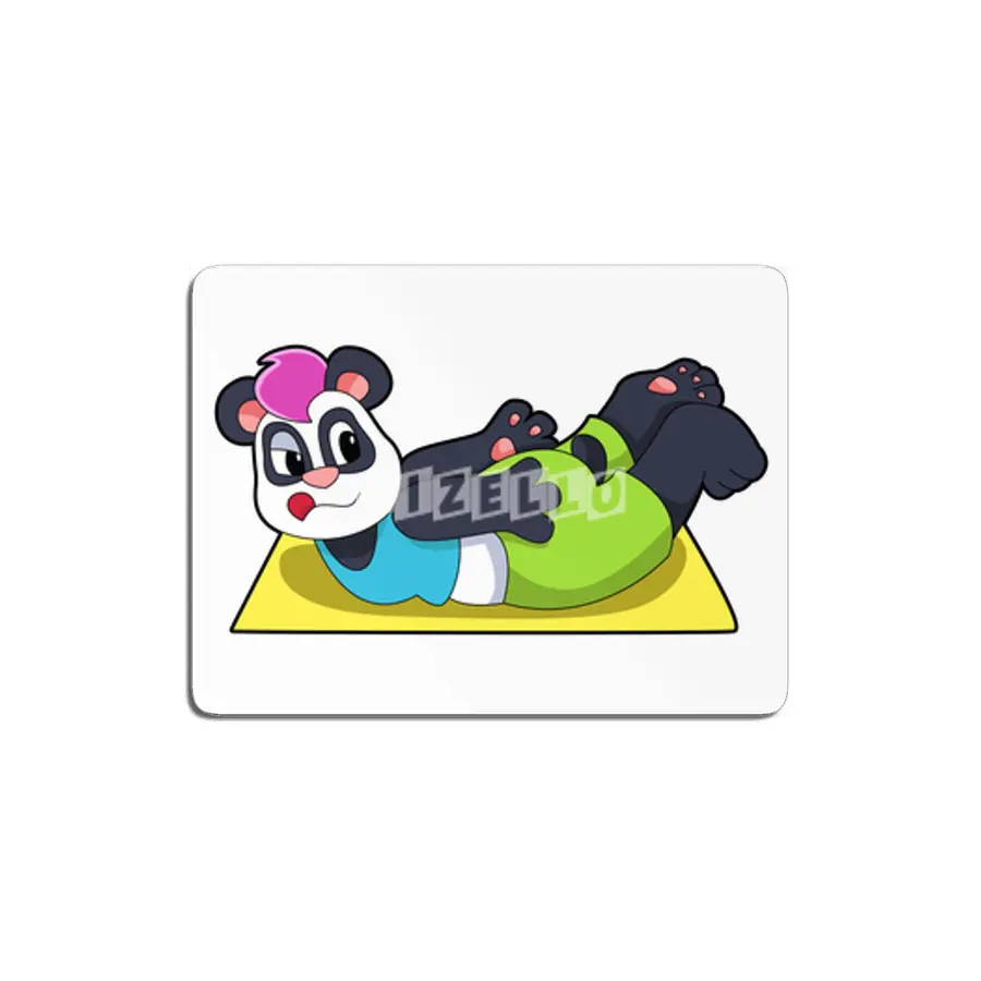 Panda at Yoga on Yoga mat MDF Tablo