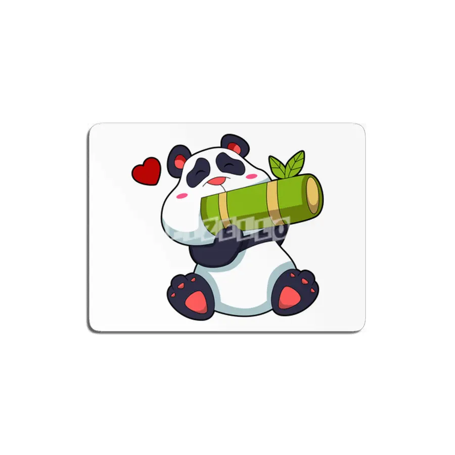 Panda with Bamboo & Heart MDF Tablo