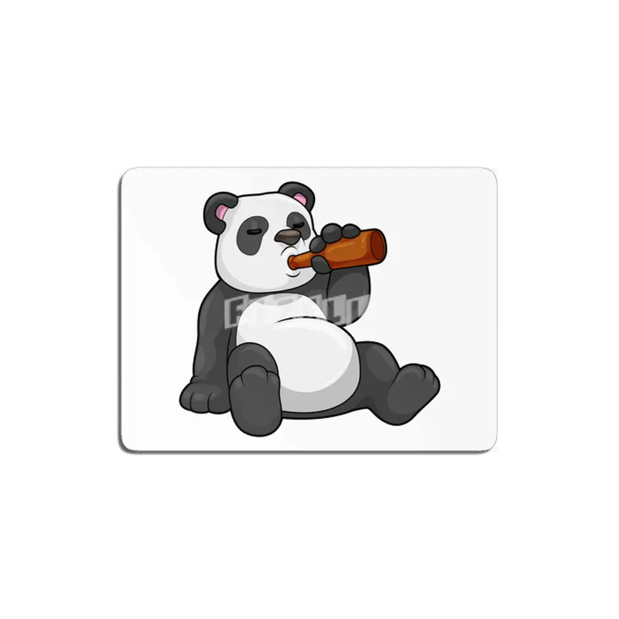 Panda with Bottle of Beer MDF Tablo
