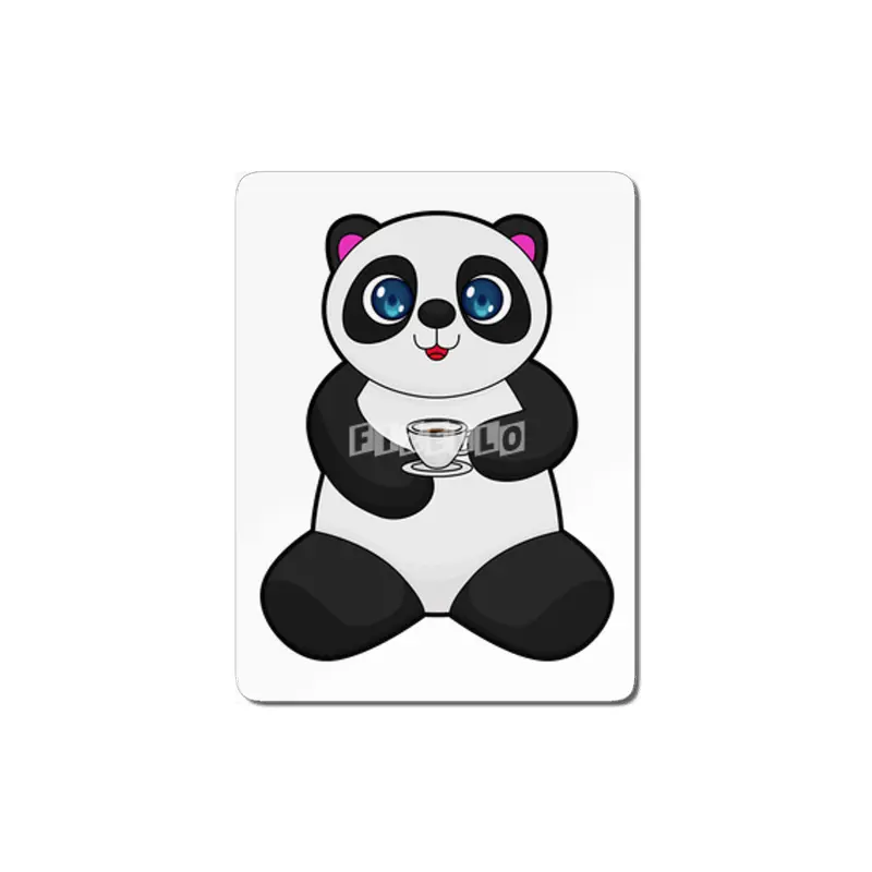 Panda with Cup of Coffee MDF Tablo