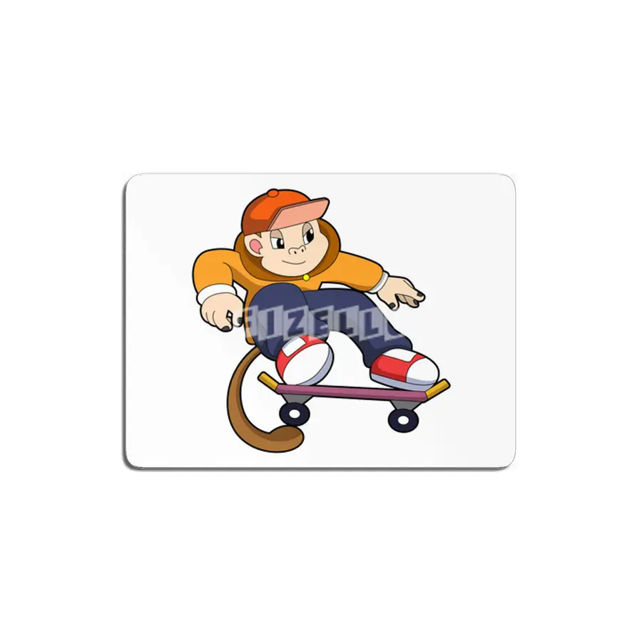 Monkey as Skater with Skateboard MDF Tablo