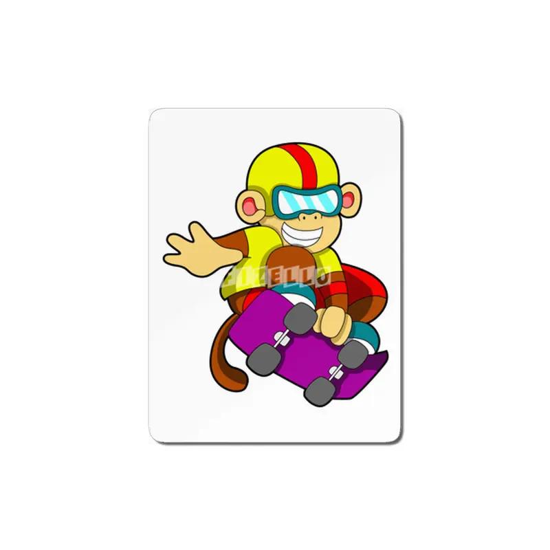 Monkey as Skater with Skateboard & Helmet MDF Tablo