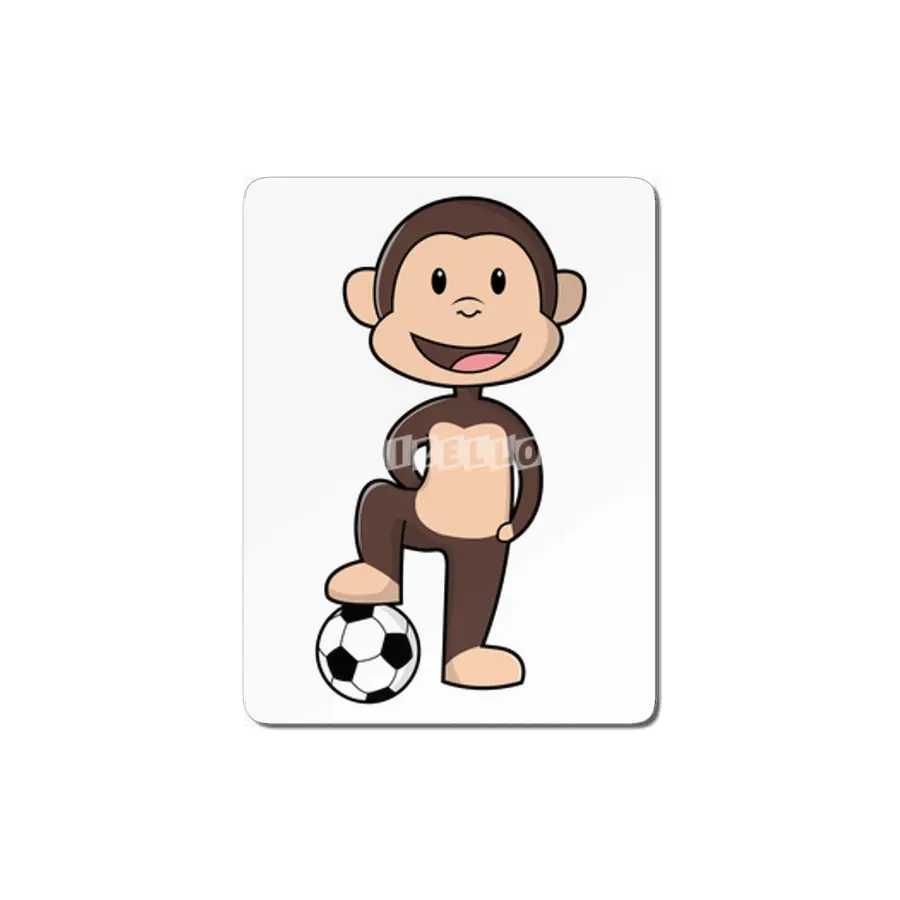Monkey as Soccer player with Soccer ball MDF Tablo