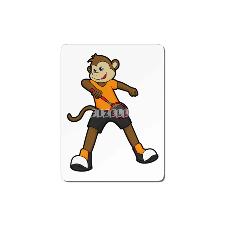 Monkey as Tennis player with Tennis racket MDF Tablo