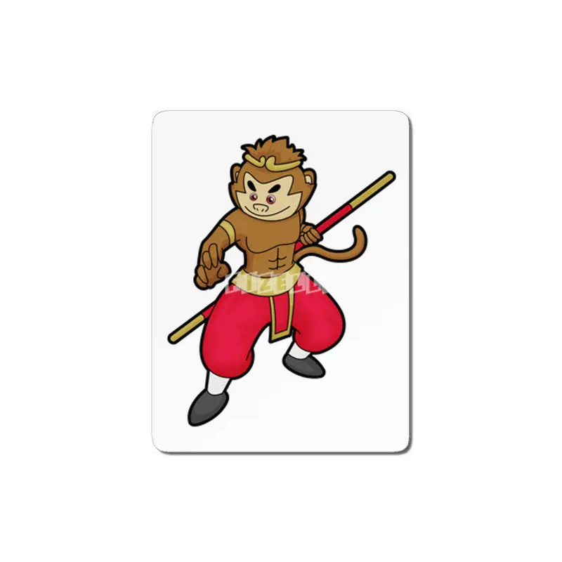 Monkey as Warrior with Staff & Headband MDF Tablo