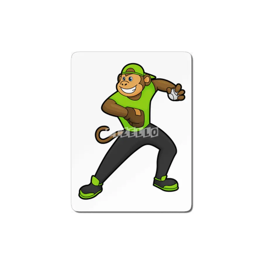 Monkey at Baseball with Baseball bat MDF Tablo