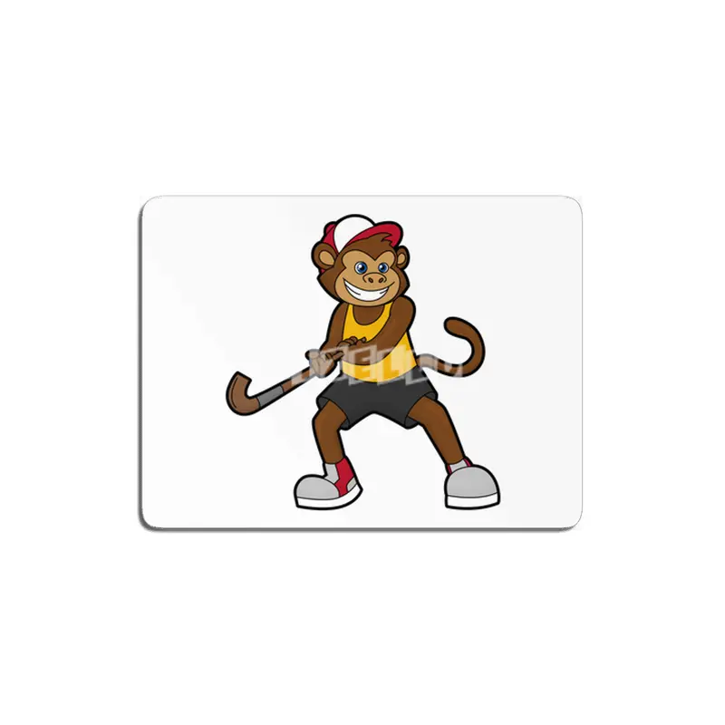 Monkey at Hockey with Hockey stick MDF Tablo