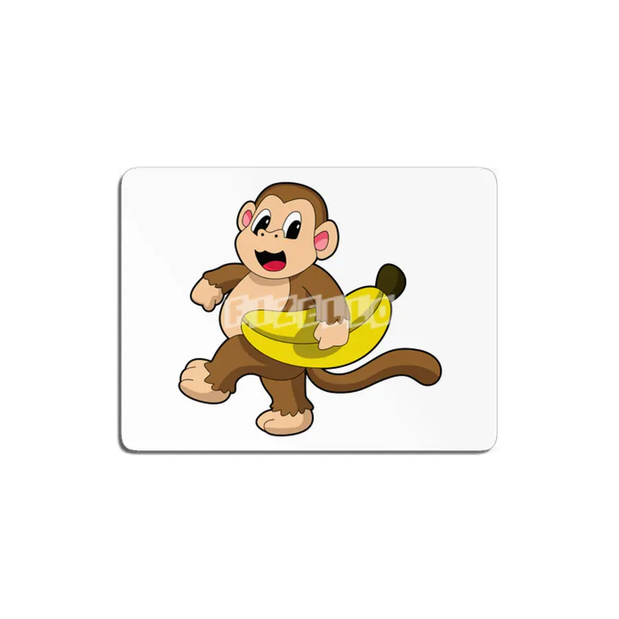 Monkey at Running with Banana MDF Tablo