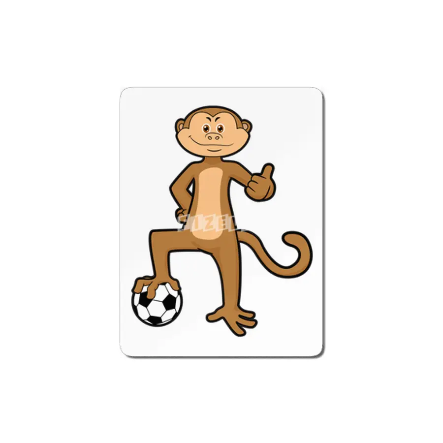 Monkey at Sports with Soccer ball MDF Tablo