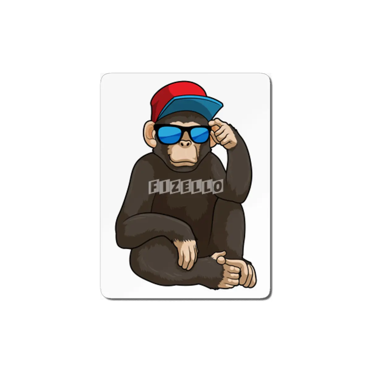 Monkey with Sunglasses MDF Tablo