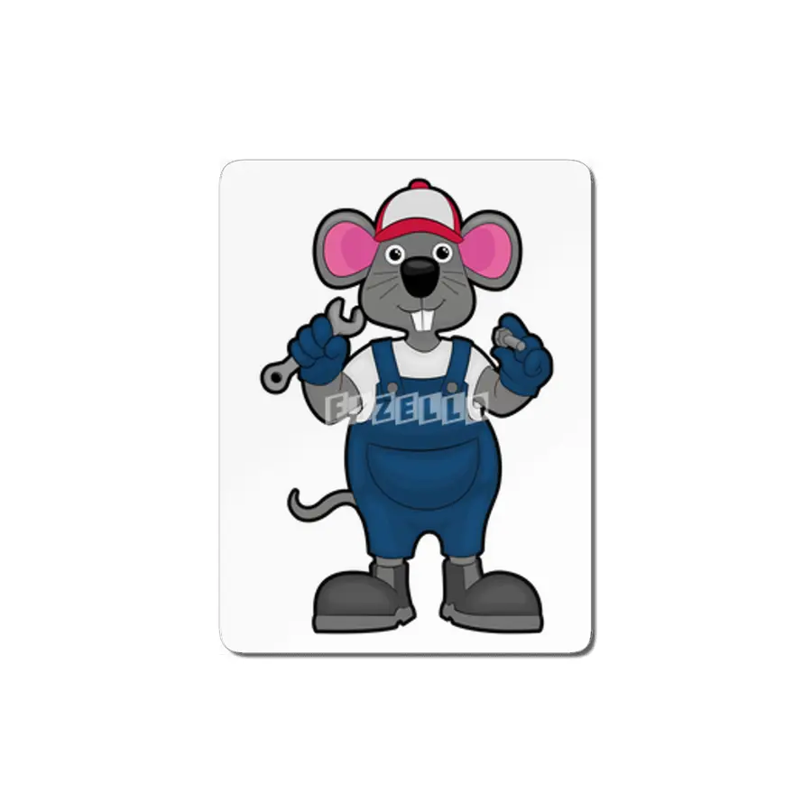 Mouse as Mechanic with Screw & Spanner MDF Tablo